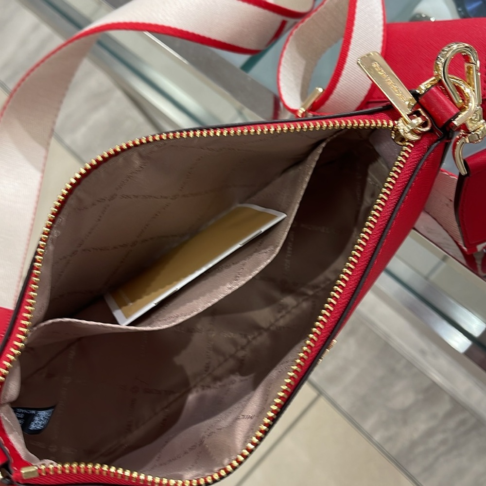 MICHAEL KORS JET SET TRAVEL SMALL SHOULDER CROSSBODY WITH TECH ATTCH AIRPOD  MK - Picture 9 of 16